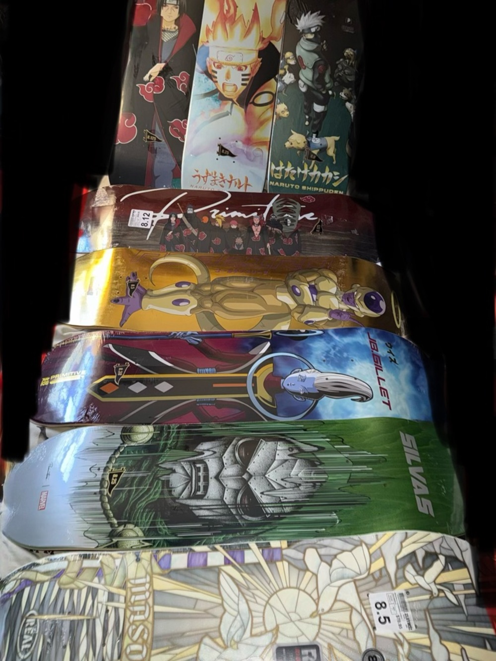 Primitive Dragonball, Naruto ,and Doctor Doom Skateboard Deck indiv or lot